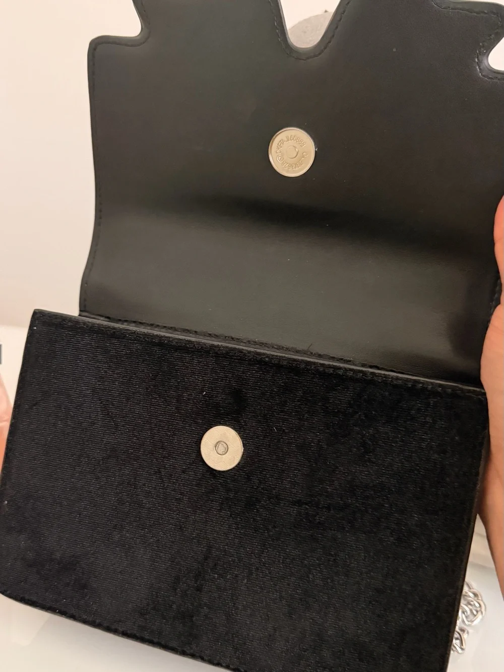 Black Velvet Evening Crossbody with Crystal Bow Accent